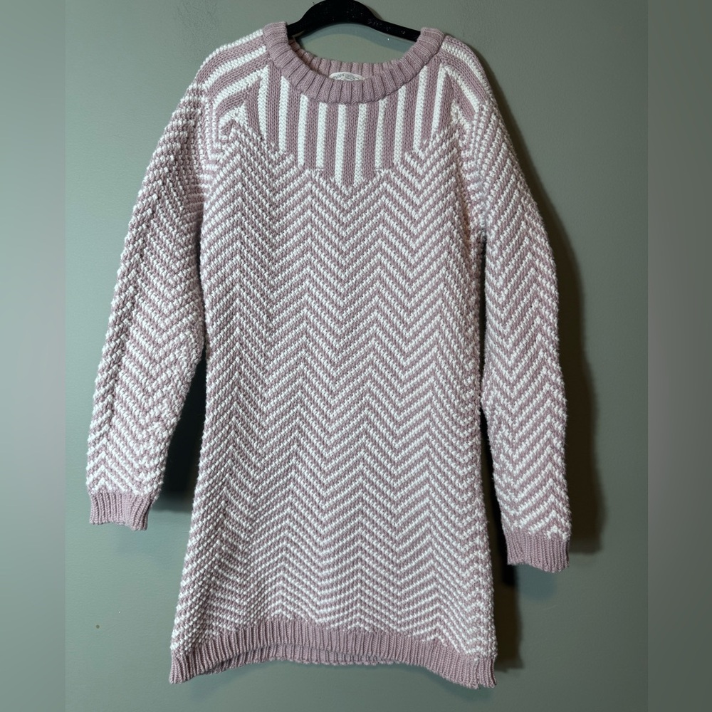Miles the Label Girls Sweater Knit Dress Size 4-5Y Lavender & White‎
